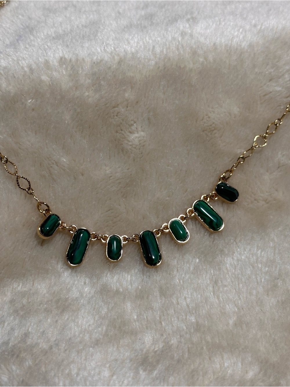 Plunder Gold Tone Chain Necklace with Green Stone Accents - Women Jewelry - Picture 4 of 6